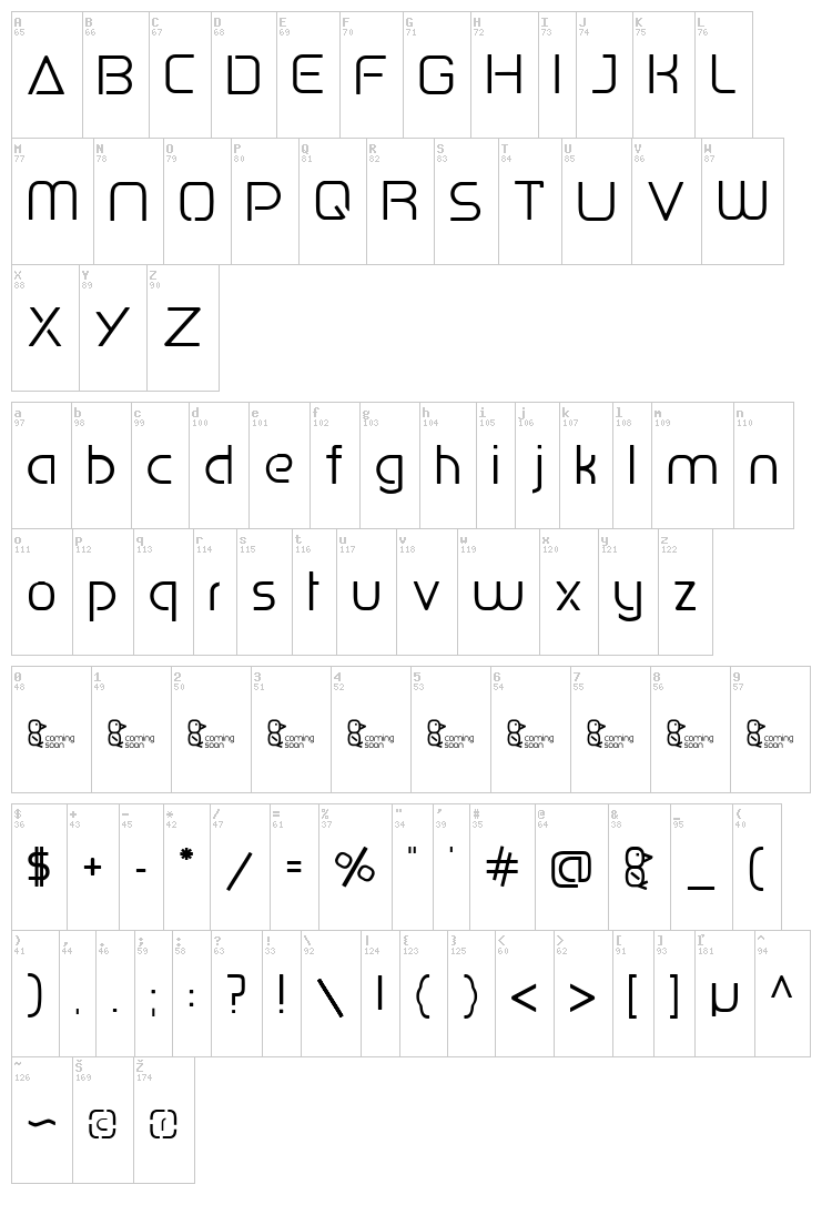 Penguin Sans font map